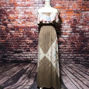 YOUNG FABULOUS & BROKE TIE DYE MAXI DRESS SIZE S